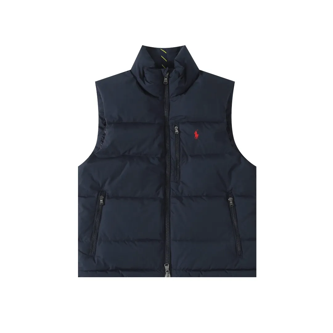 P490 #R51 Ralph Lauren four-color winter new style for men and women, classic small logo waterproof pure down vest sleeveless official item number: RL14255 A full set of customized accessories, details determine success or failure.  - Accessories: Original hangtag, washed label + electroplated YK zipper logo, customized Laval Lauren zipper, full set of accessories - Same style for men and women. Color: Khaki, green, navy, black. Size: S M L